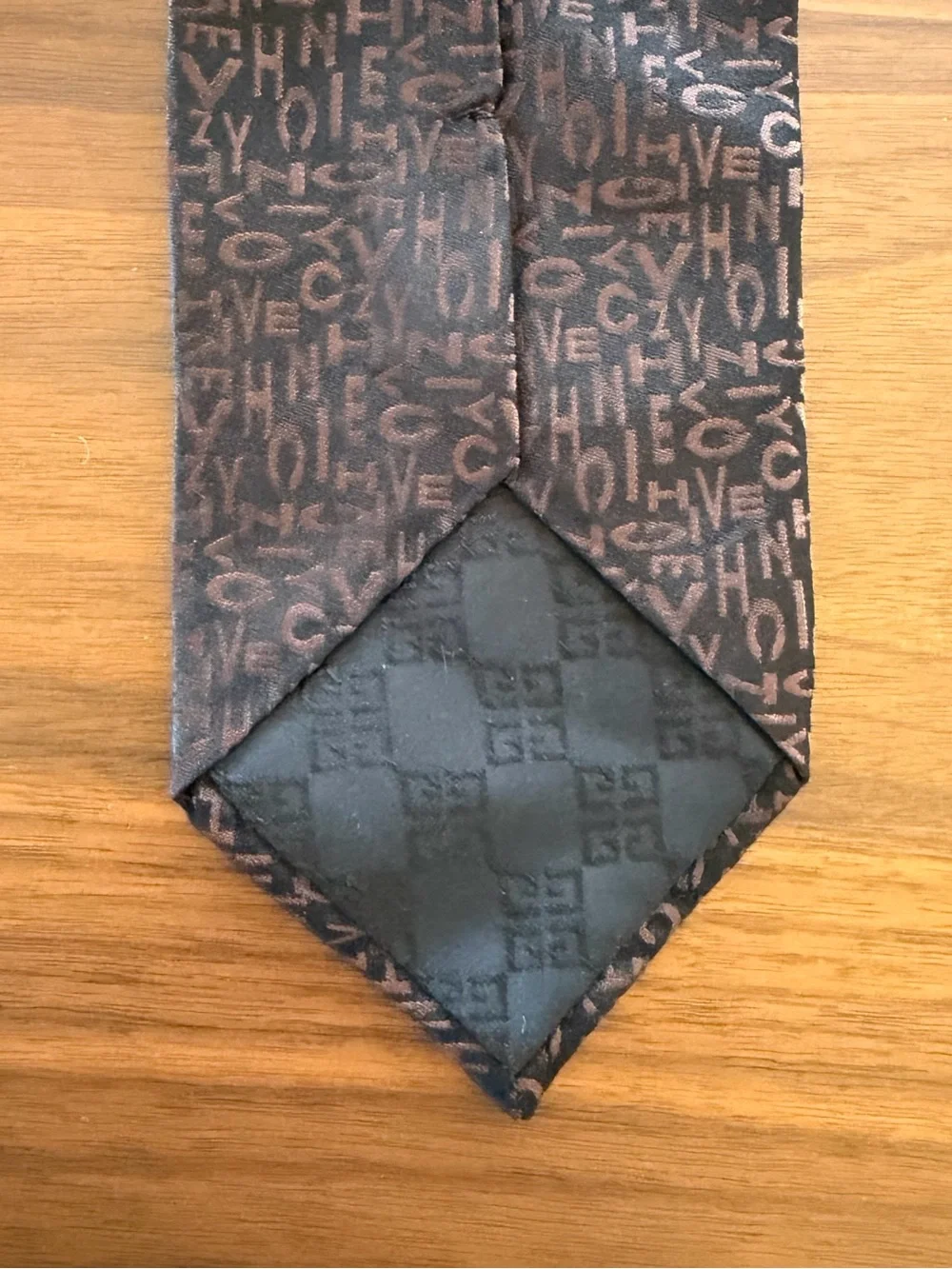 Givenchy Blue and Brown Logo Silk Tie